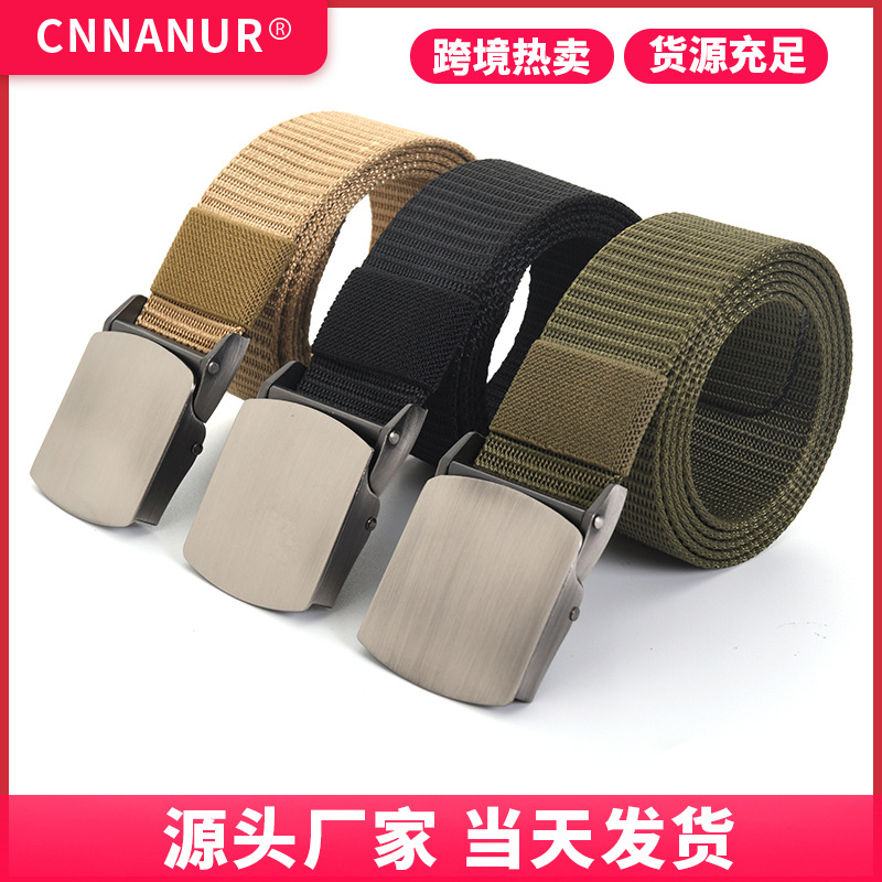 3.8公分合金扣帆布休闲腰带 户外尼龙战术腰带 时尚户外腰带
