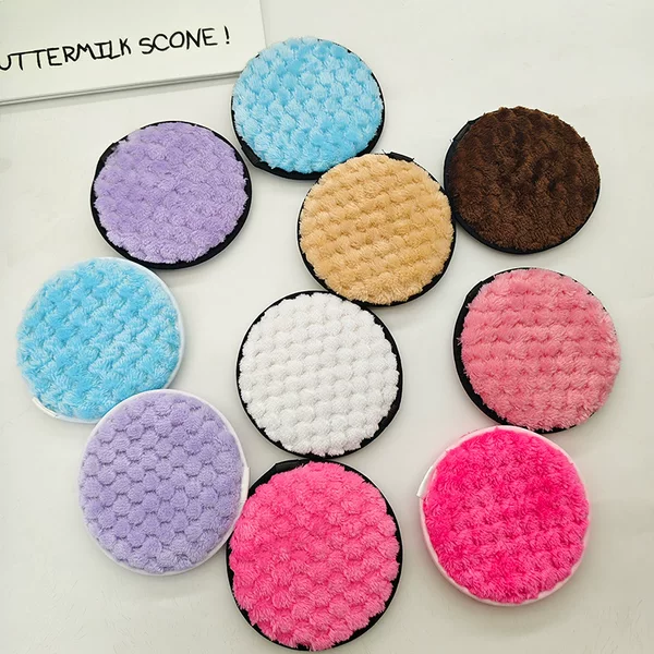 Pineapple Grid Lazy Face Wash Sponge Round Washable Double-Sided Cleansing Sponge Directly Supplied by Manufacturer for Cross-Border E-Commerce Hot Sale