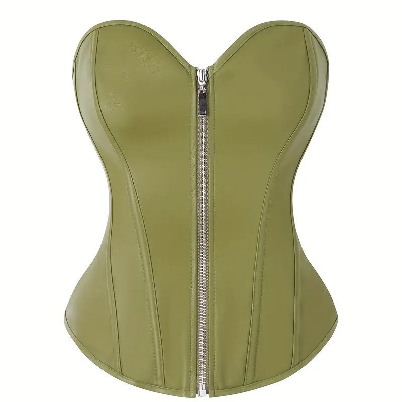 Corsé de palacio, cremallera de PU de cuero clásico, corsé europeo y americano, corsé de pecho y cintura, fuente de Amazon AliExpress