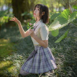 朝槿原创格裙JK制服裙正版百褶裙日系裙子学生厂家批量加工