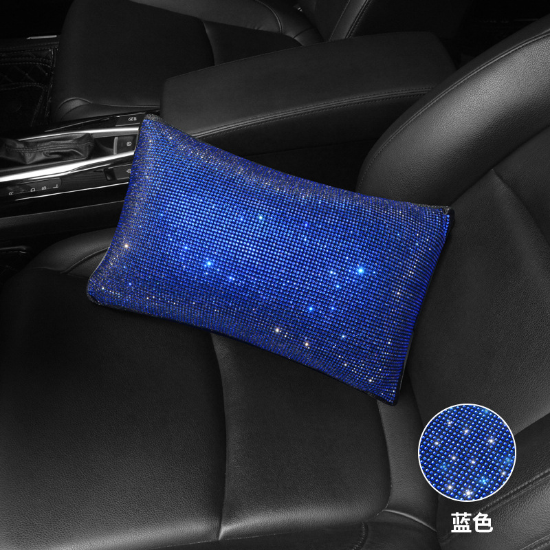 Diamante azul diamante accesorios del coche traje de la cubierta del engranaje del freno de mano hombro cubierta protectora cubierta del volante al por mayor