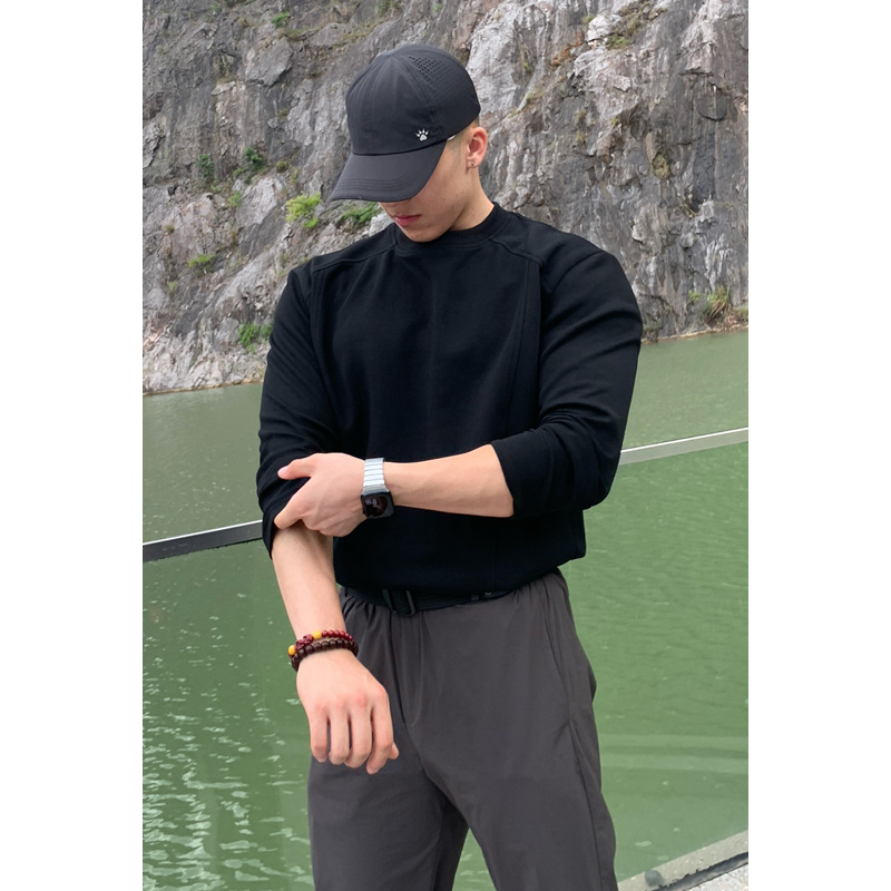 Trendy American-style Deconstructed Patchwork Long-sleeve T-shirt, Autumn Vintage Versatile Loose Casual Top_voghion.com