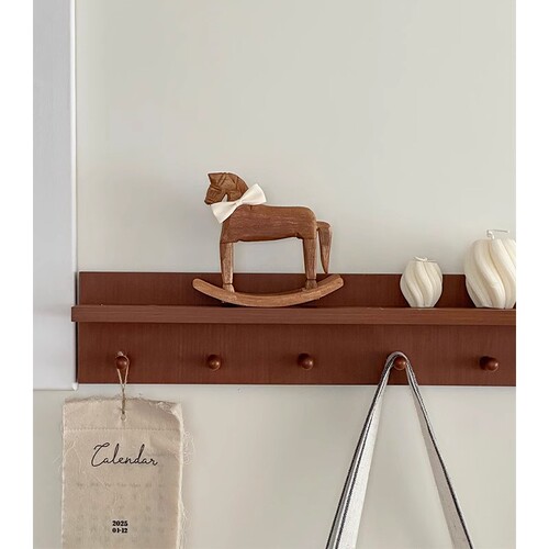 Rocking Horse High-end French Decorative Ornament Desktop Decoration Restaurant Decor Wooden Toy Photography Props