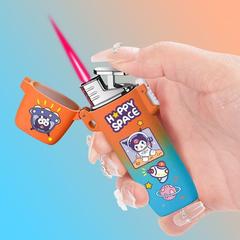 New Cute Cartoon Lanyard Sanrio Strawberry Bear Lighter for Instagram Girls, Windproof Lighter