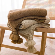 ins风网红同款手工毛毯休闲午休办公室流苏沙发毯简约床旗床尾毯