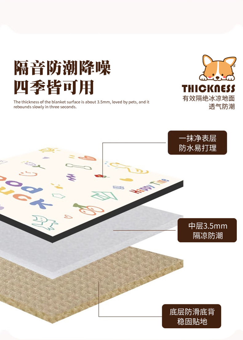 Pet Fence Floor Mat Pvc Standard Leather Floor Mat Cat Special Mat Non-Slip Dog Cage Mat Summer Placemat Wipeable