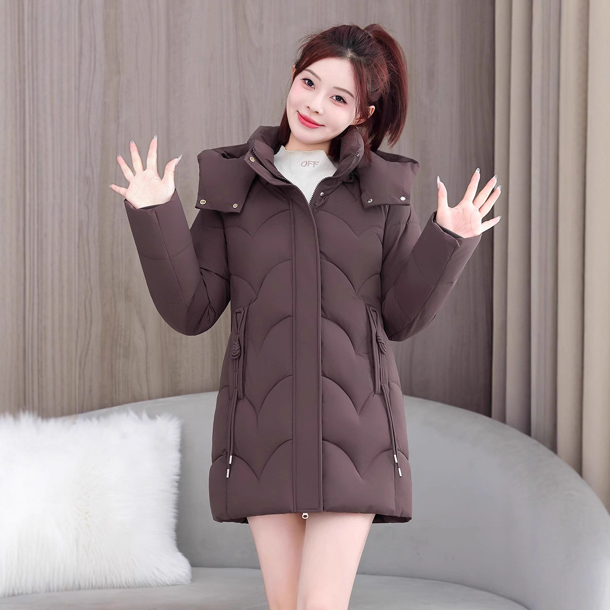 2025 invierno nuevo estilo coreano de alta calidad suelta chaqueta de algodón pequeño
