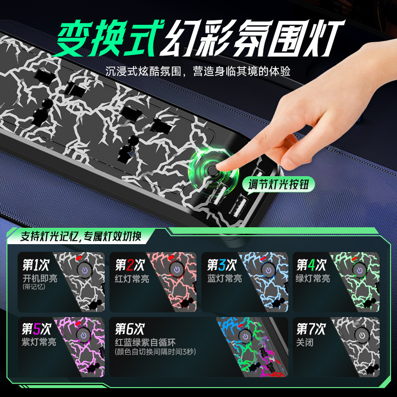 Jishun enchufe estándar europeo a enchufe universal de toma de corriente eléctrica enchufe ignífugo colorido lámpara de atmósfera enchufe de mesa de cobre