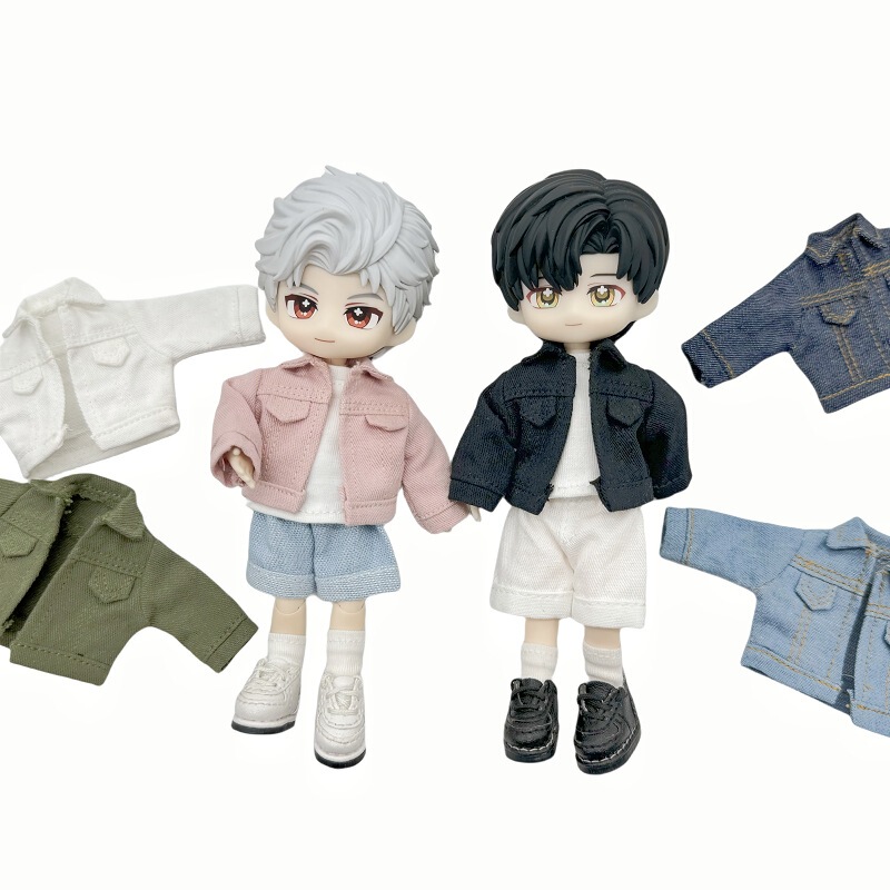 Ob11 Doll Denim Jacket Ymy Doll Clothes Top 1/12 Body a Si 2.0 Escape Body Denim Coat