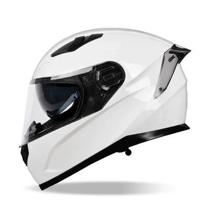 car helmet non-bicycle helmet | Motosiklet kaskı (dəbilqə) - white-tail-transparent-m