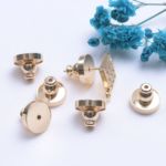 保色14K包金大号光面飞碟圆形耳堵大号子弹头耳帽DIY耳饰饰品配件