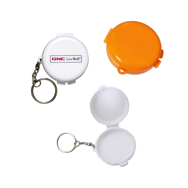 带钥匙圈环翻盖医药盒塑料礼品 广告赠送LOGO