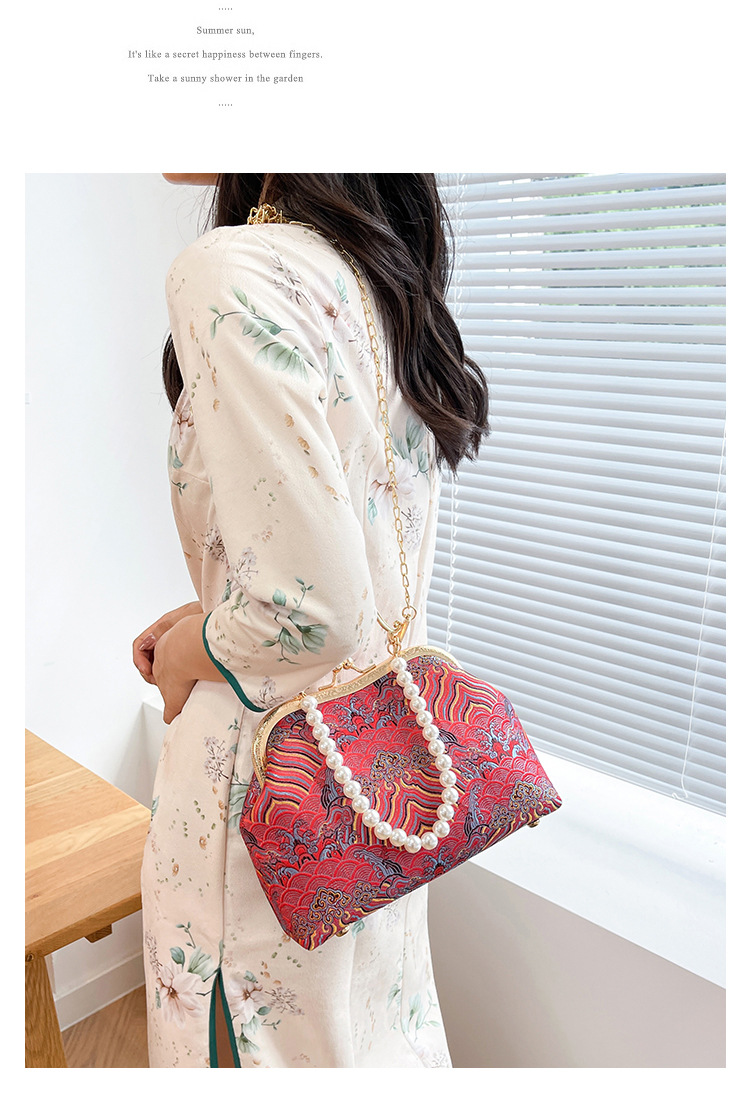 Grouss Kapazitéit Spitzeklammer Damentasch Handtasch Schëllertasch Cheongsam Tasch High-End Kaddo Antik Tasch Perl Handtasch_voghion.com