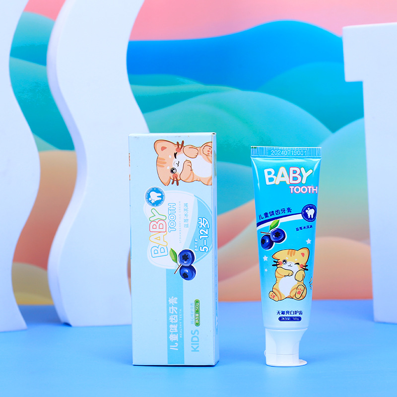 [Strictly Selected] Ice Cream Children's Toothpaste for Teeth-Free and Fluoride-Free 5-12 Years Old Strawberry Blueberry Cleansing 50g