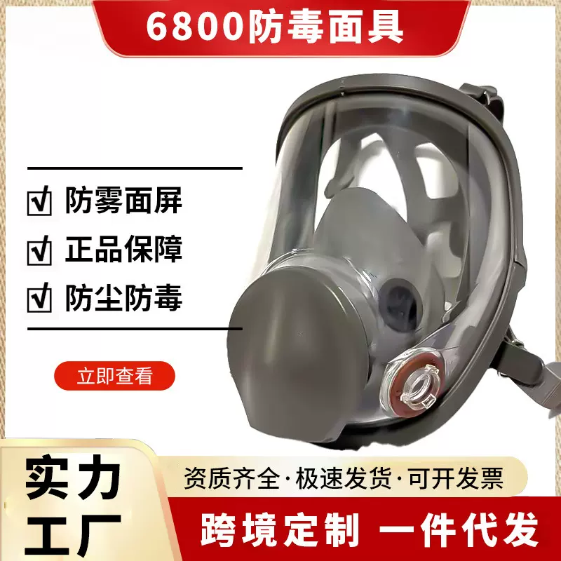 6800防毒面具全面罩喷漆化工气体防护劳保自吸防尘跨境一件代发