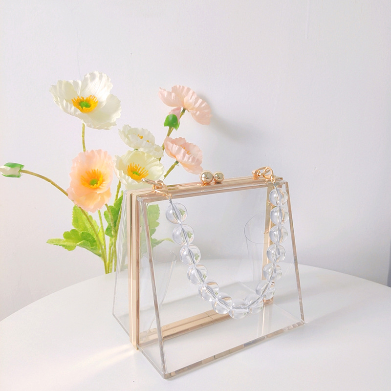 469g Weight Lock clasp Closure Type Top Handle Strap Type Evening Bag Bags Type Holiday, Party Occasion Acrylic Material Solid Color Pattern All Seasons Season Women's Gender Vintage Style Style Square Shape Small Size Women's Small Arylic Solid Color Vintage Style Square Lock Clasp Evening Bag 3