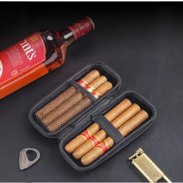 76N Cigar Bag 6 Pack Portable Box Large Capacity Carry-on Cigar Moisturizer Tool suit Cigar Case Cigar Preservation