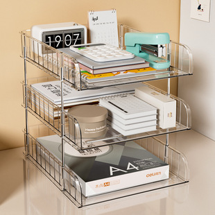 Desktop File Pet Storage Rack Office Information Multi-Layered A4 Folder File Storage Rack Storage Box Frame