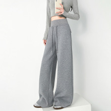 lulu同款高腰加绒卫裤女秋冬2025新款加厚休闲运动显瘦阔腿直筒裤