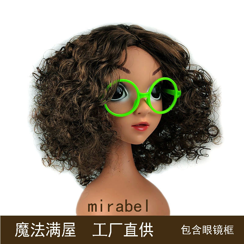 Magia manwu Mirabell peluca con marco cubierta de la cabeza ENCANTO vestir accesorios tocado Mirabel peluca