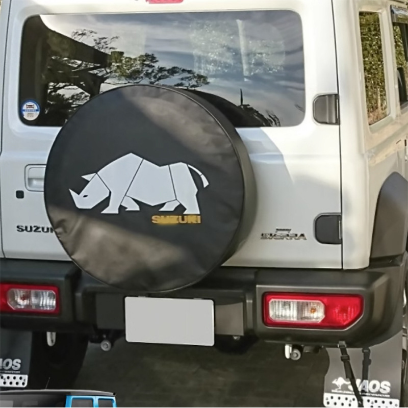 Jimny Spare Tire Cover for Trailers and Rvs, Thickened Pvc Leather, Sunproof and Dustproof, Universal Tire Protection