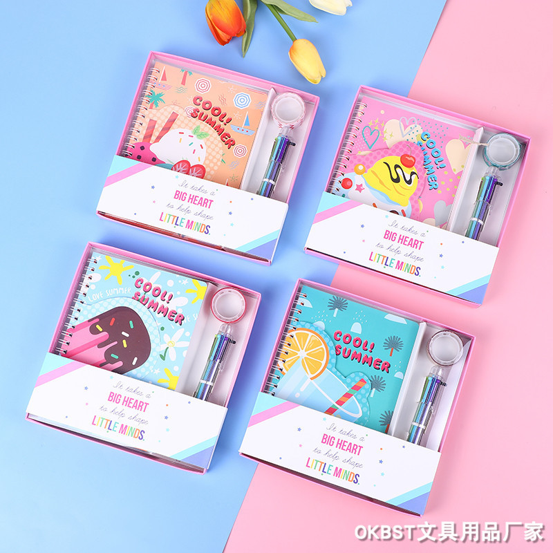 Transfronterizo de dibujos animados 3D Unicornio Chica corazón Flamingo pareja Bloc de notas Notebook papelería traje de regalo