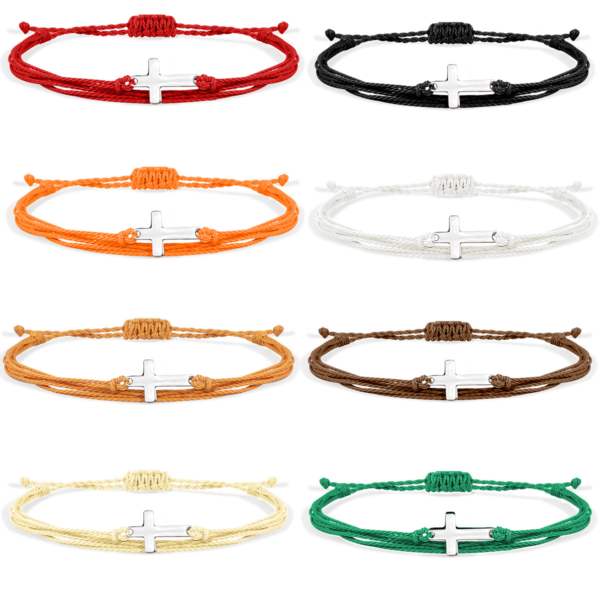 6g Weight Simple Style Solid Color 304 Stainless Steel Rope Wholesale Drawstring Bracelets