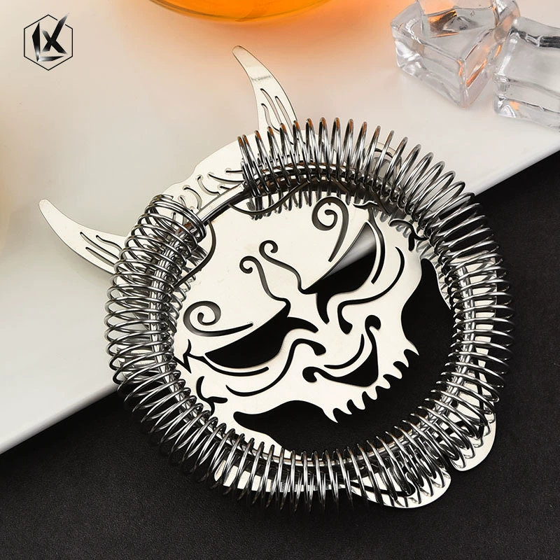 304 из нержавеющей стали фильтр льда креативный барменский инструмент фильтр коктейль дьявол голова череп лед изолятор