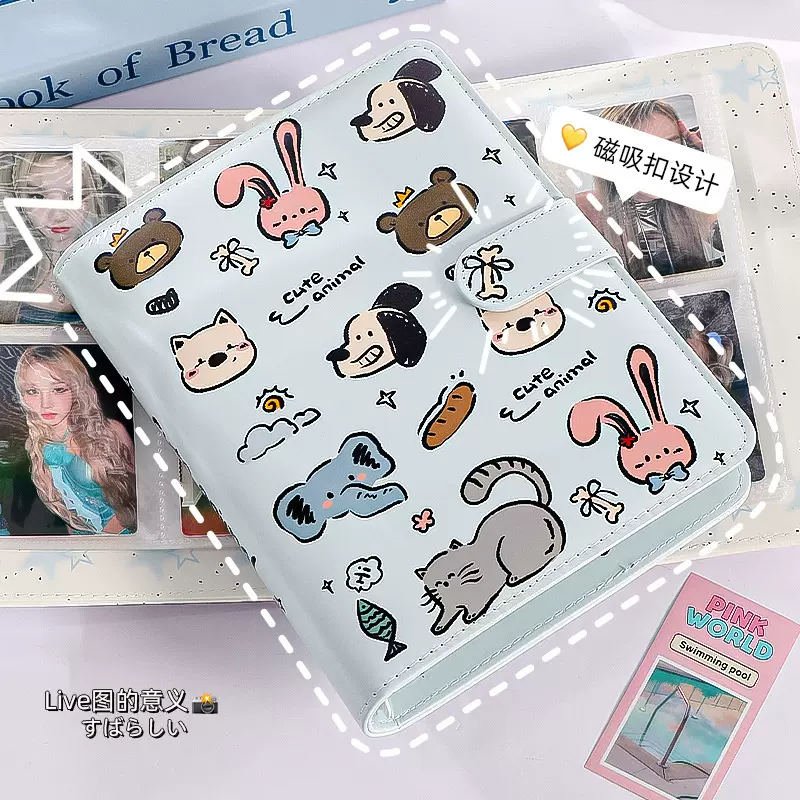 新款原创insA5四宫格pu卡册3寸学生追星精致小卡收纳册照片纪念册