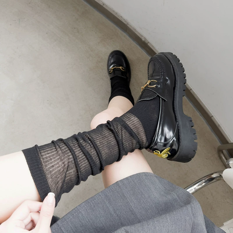 Summer socks, thin comfortable breathable white tights, mid-length