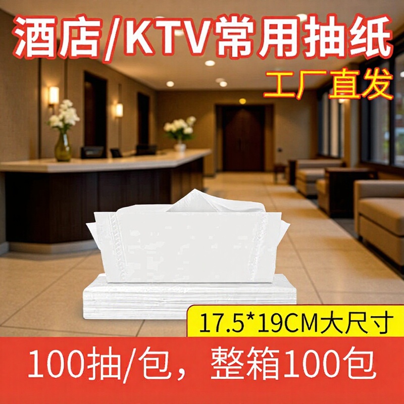 Hotel and Inn-Specific Tissue Paper, Large and Small Napkins, Commercial Rectangular Paper Towels, Whole Box Ktv Facial Tissues