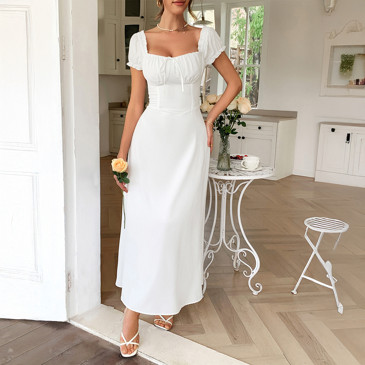Women's Summer Elegant Short-Sleeve Maxi Dress