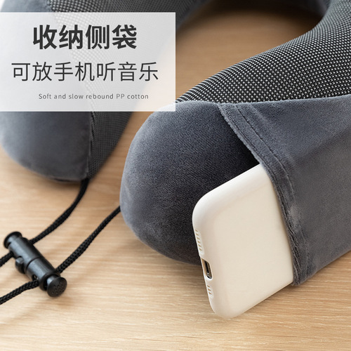 U-shaped pillow memory foam slow rebound airplane travel pillow printable logo magnetic cloth neck pillow cross-border u-shaped pillow wholesale