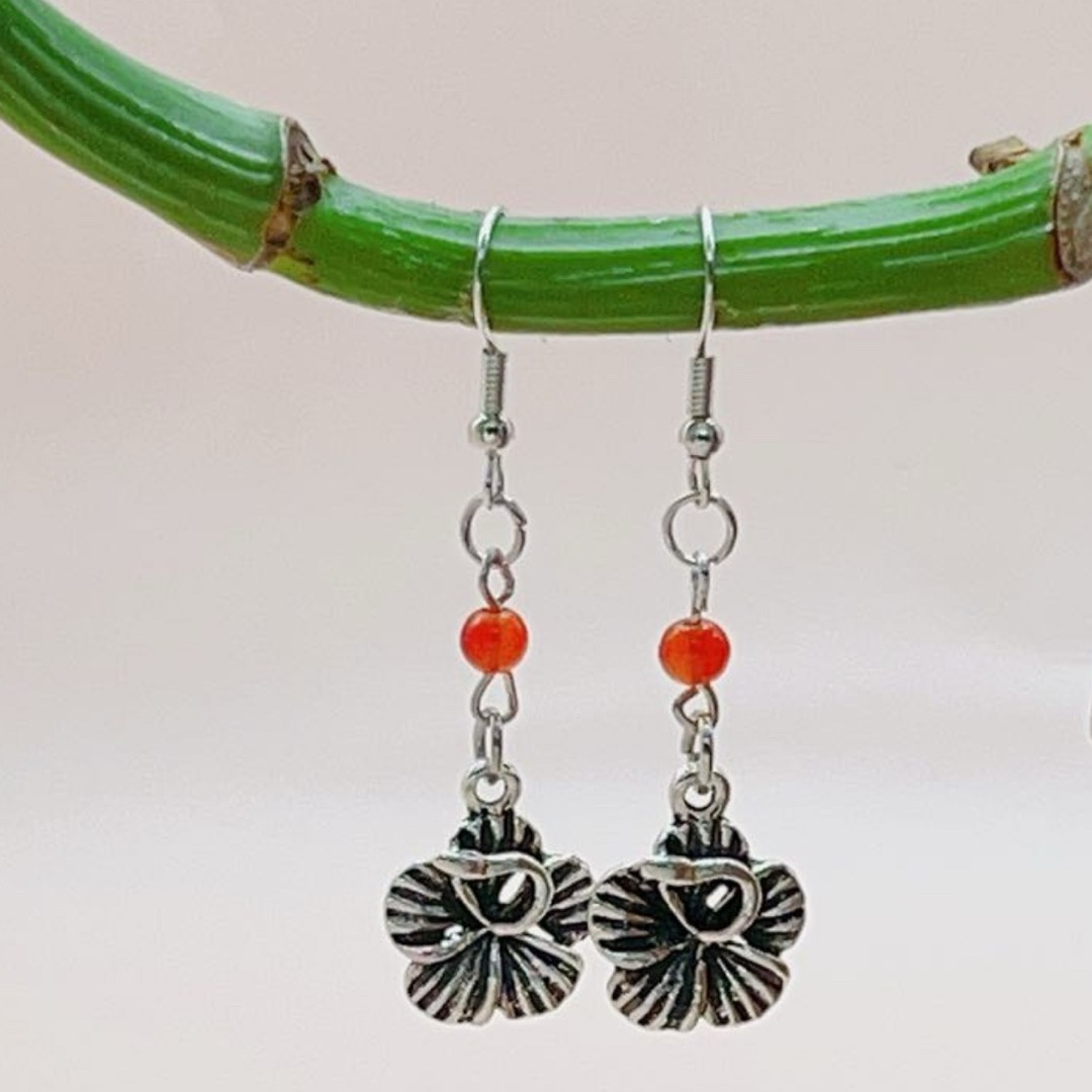 retro long burgundy high quality earrings with tassels