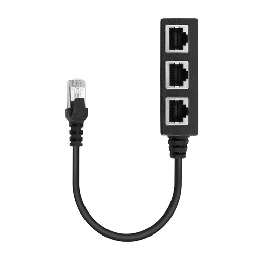 RJ45 Ethernet Cable Adapter Splitter 1 Male to 3 Female Ports LAN Network RJ45 One-to-Three Extension Cable