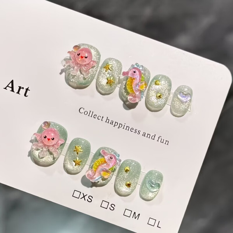 【Children's Nail Art Collection】Handmade Children's Nail Art Stickers Cartoon Cute Girls' Wearable Nails Nail Stickers Wholesale 【Children's Nail Art Collection】Handmade Children's Nail Art Stickers Cartoon Cute Girls' Wearable Nails Nail Stickers Wholesale