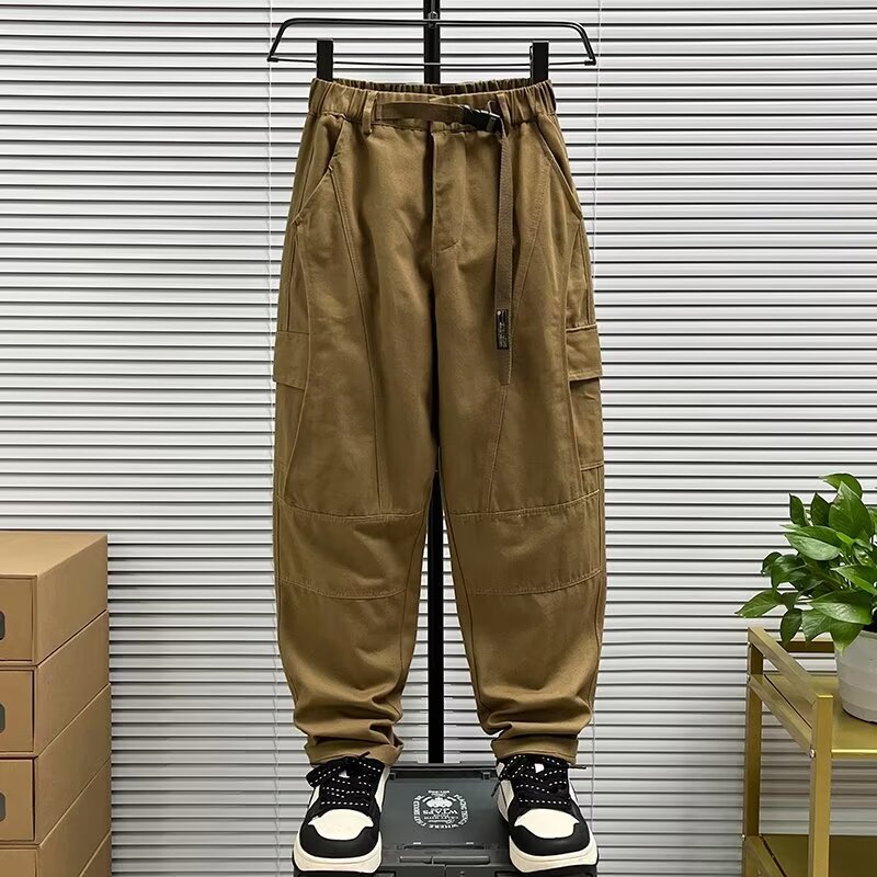 American Style Retro Pure Cotton Overalls Men's Spring and Autumn Trendy Brand Loose Straight Fat Plus Large Size Casual Pants American Style Retro Pure Cotton Overalls Men's Spring and Autumn Trendy Brand Loose Straight Fat Plus Large Size Casual Pants