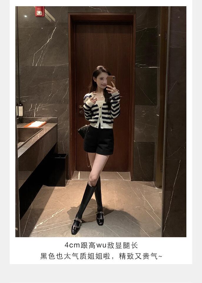 Bốt ngắn nữ mũi vuông bằng da bò nguyên miếng, gót vừa 3–5 cm, đế dày, khóa kéo phía sau — Màu trắng (giày bốt ngắn), Màu đen (giày bốt ngắn), Đen (bốt) chi tiết 24