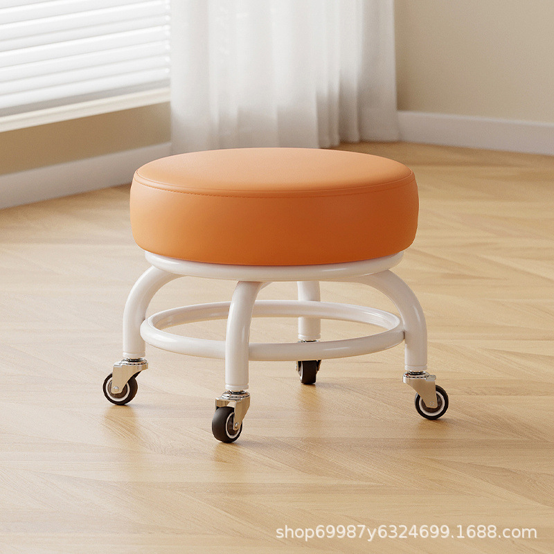 Rueda universal taburete pequeño polea doméstica taburete redondo para cambiar zapatos limpiador taburete bajo con artefactos mágicos para niños pequeños taburetes silenciosos