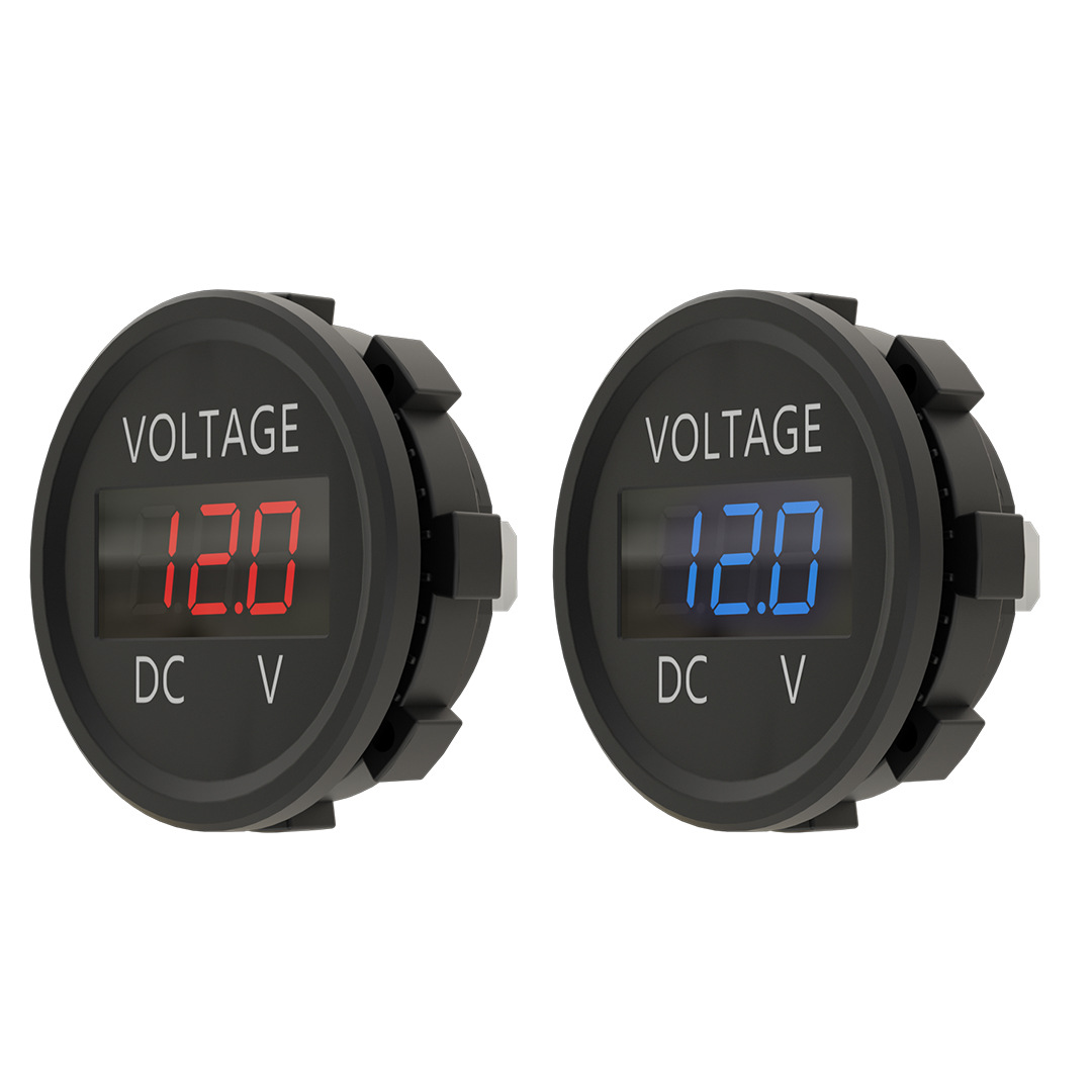 新款改装汽车电瓶数值电流表直流LED数显摩托车车载电压表检测仪