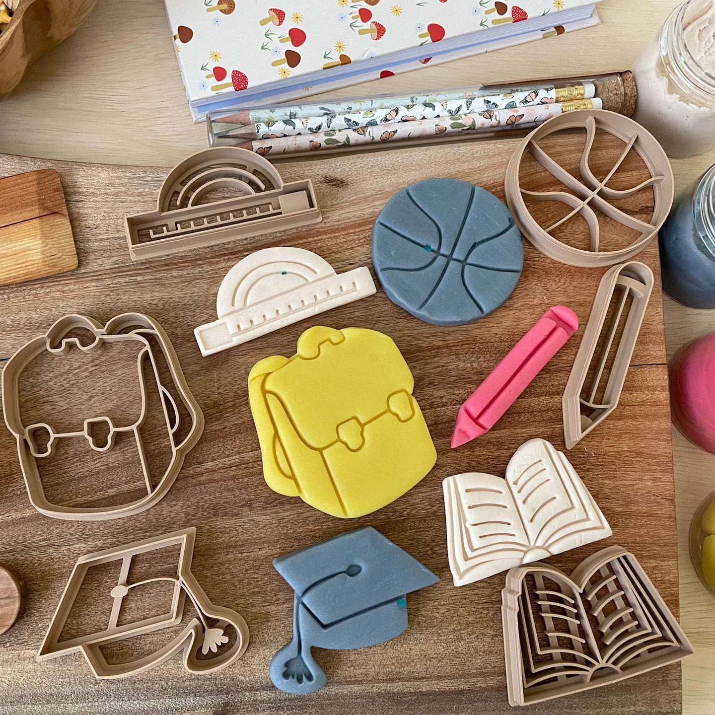 Creative School Transportation Stationery Cookie Clay Mold Printing Children's Fondant Embossing Multifunctional