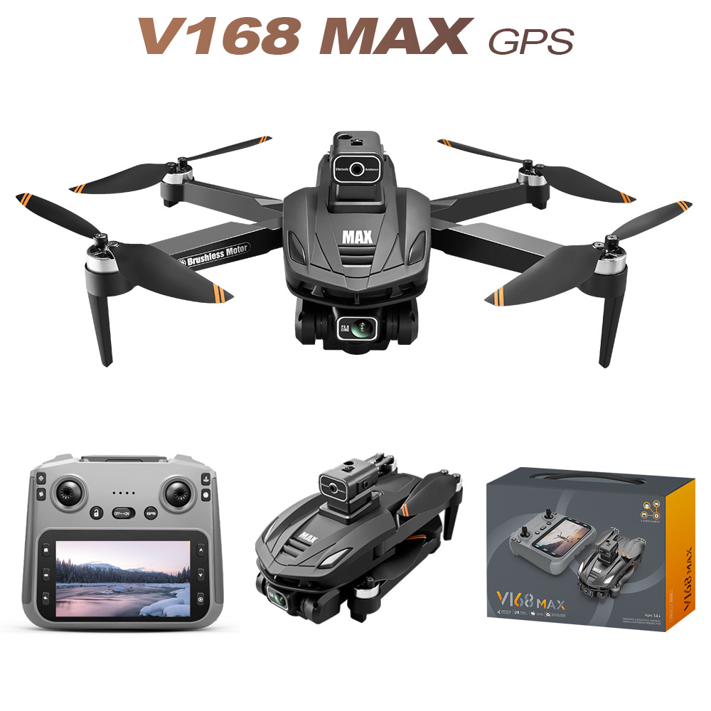 Cross-Border V168Max Drone with Gps Return-To-Home Function, Screen, Aerial Photography, Foldable Remote Control Aircraft, Foreign Trade Toy