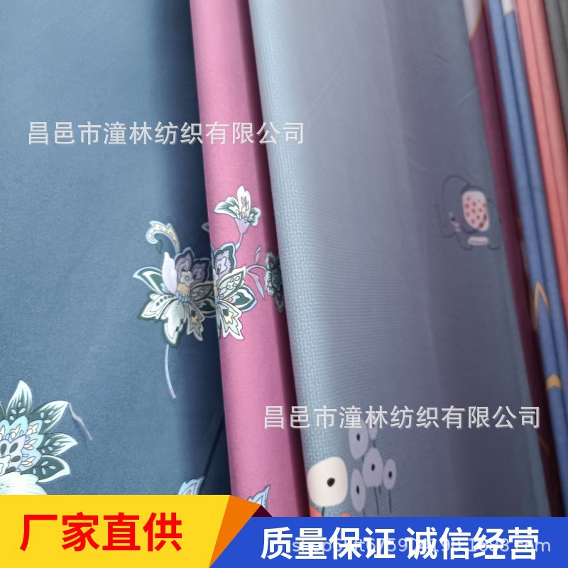 涤纶印花布 70-80g平纹平网定位AB版 东南亚市场条子格子床单面料