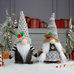 Hongzhi Lian Creative Knitted Faceless Old Man Doll Ornament Cute Plush Rudolph Gnome Figurine Decoration