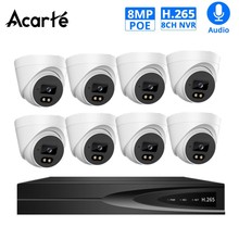 Acarte 8mp 4K camera POE cctv system Kit����O�ؔz���^���b