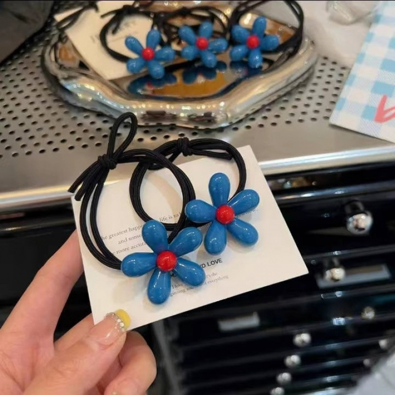 Real shot of new Korean floral hair ties, elastic hair bands, women's hair accessories, headbands, hair ornaments, hair accessories, hair ties