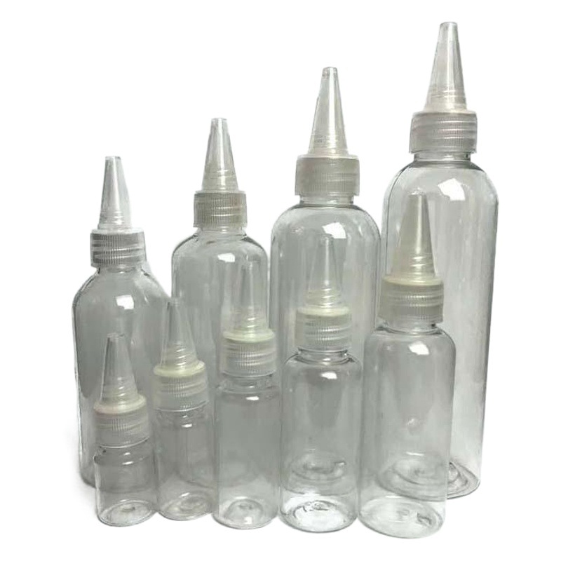 スポット卸売り50 100mlミリリットル押出瓶調色瓶乳液顔料分注瓶透明プラスチック尖口瓶