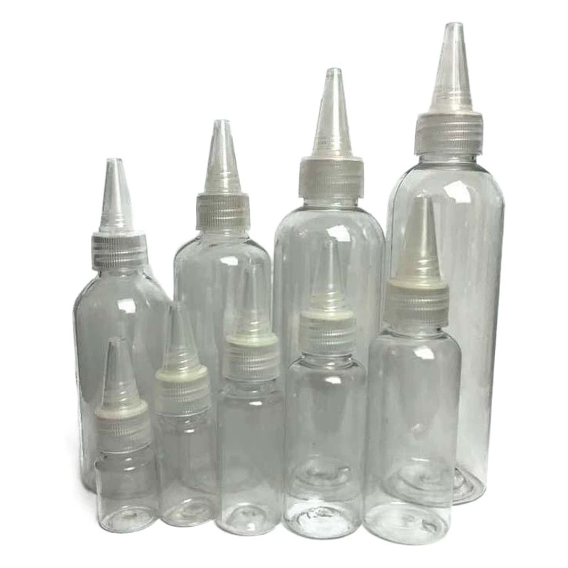 В наличии Оптовая 50 100 мл Сжимающая бутылка Тонер Лосьон Пигмент в бутылках Прозрачная пластиковая остроконечная бутылка