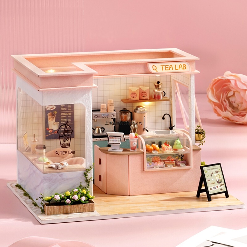 新しいスタイルの DIY 組み立てキャビンモデルミニチュアケーキショップミルクティーショップデザートショップ手作り組み立てギフト|undefined