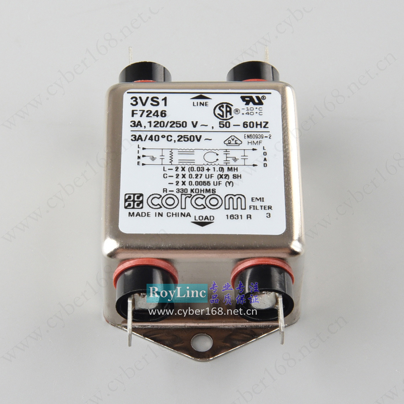 3VS1 S 系列 F7246 6609042-1 Corcom 3A VDE UL CSA抗干扰滤波器